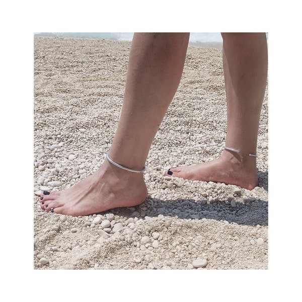 Minimal Metallic Anklets, Aluminum ankle rings, adjustable, lightweight and skin friendly