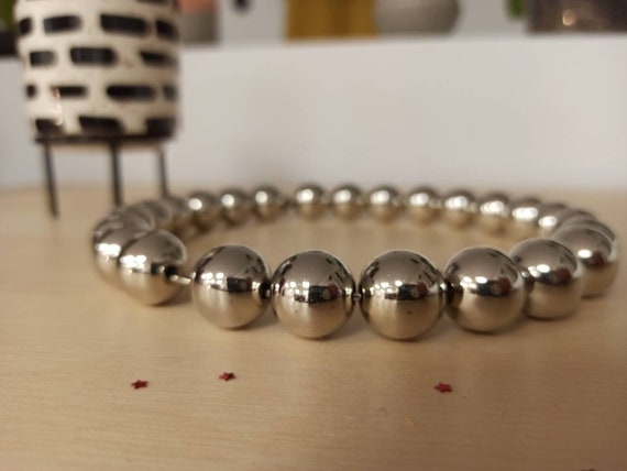 ORBIT Choker, silver balls on steel choker necklace, statement neck piece