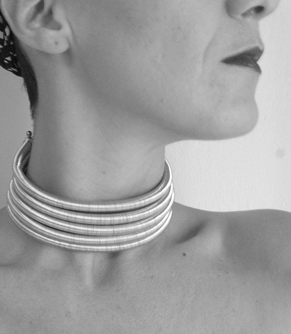 ASERIA One piece multistrand choker, Statement and unique necklace