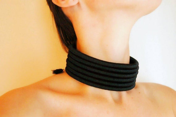 Silk Coil Choker: African Tribal Statement Necklace with Neck Rings