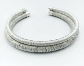 Silver Chokers, Neckrings, Metallic Thread, African Stacked Necklaces, Handmade Tribal Jewelry, Sparkling Silver, Jewelry Handmade, Ethnic