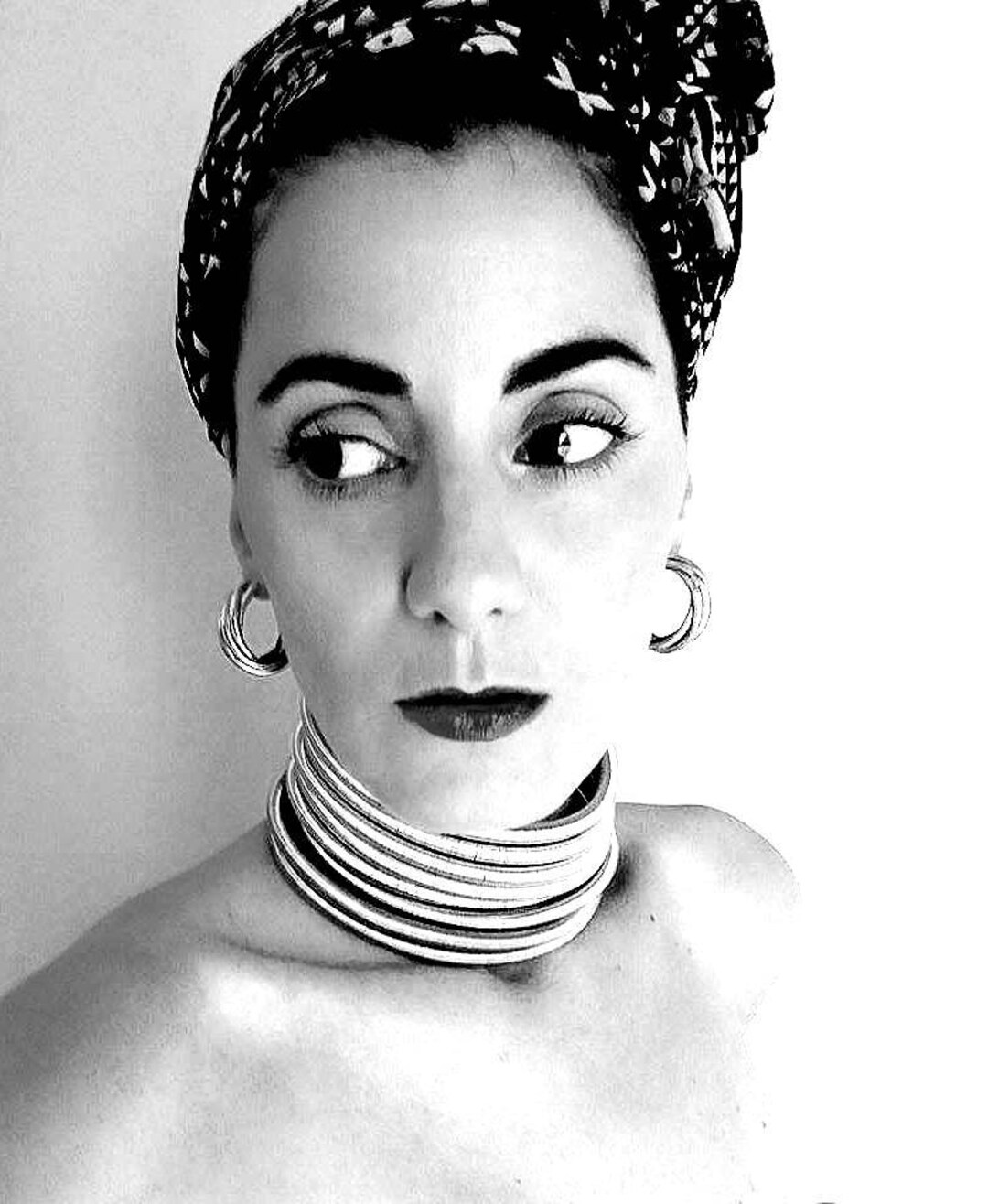 Metallic African Tribal Coil Collar,wire Wrapped Necklace, Gold or