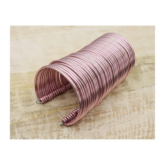 Dusty Pink Metallic Cuff: African Warrior Stacked Bracelet