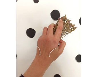 Silver palm cuff, silver plated brass body jewelry