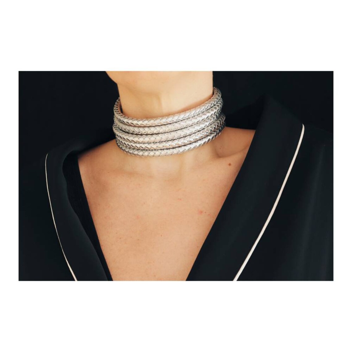 Silver Braided Ndebele Choker Coil Collar Tribal Necklace Etsy