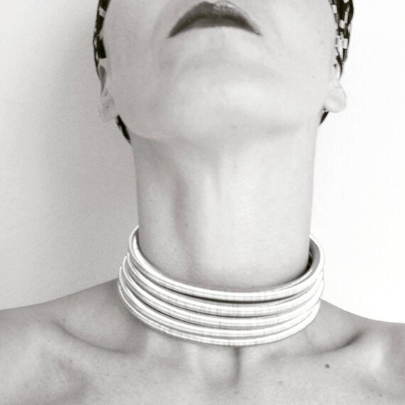Silver Wire African Tribal Collar: Stacked Neck Ring Set Canada
