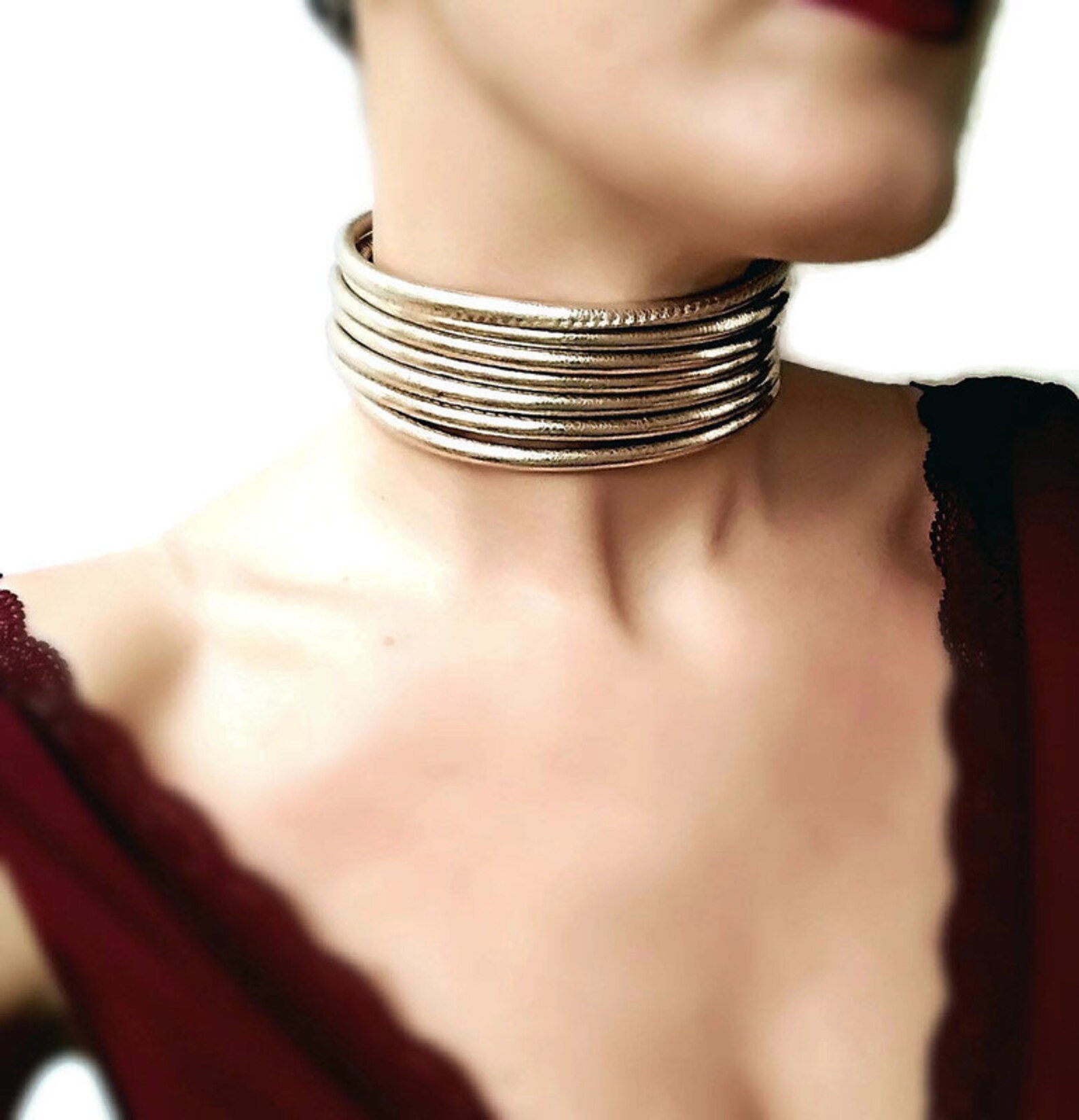 African Gold Ndebele Choker Coil Collar Tribal Ndebele Faux Etsy