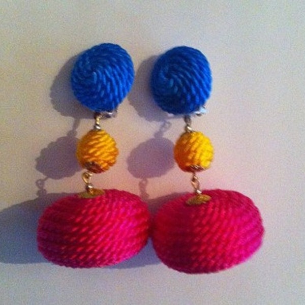 Funky 80s style colourful vintage earrings.