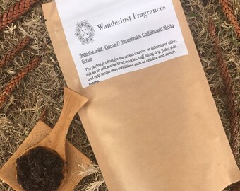 Into the wild- cacao and peppermint caffeinated scrub 250g/ zero waste/ biodegradable packaging