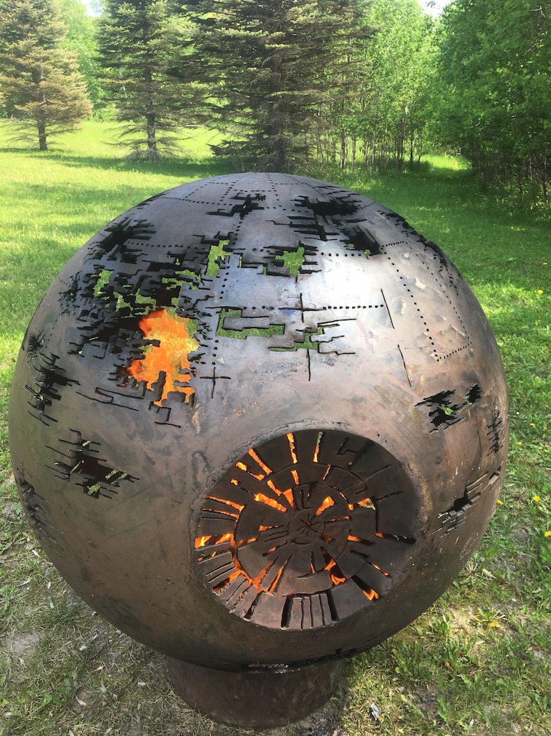 DEATH STAR FIREBALL Fire Pit Individually Handcrafted Corten Etsy