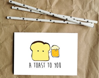 A Toast to you -Happy Birthday greeting card greeting card postcard birthday card all the best beer man dad 30 40 50 funny beerthday