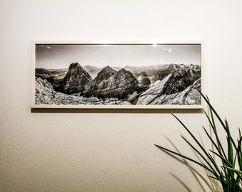 Photographie noir et blanc - Watzmannkar Watzmannkinder - Poster photo mural paysage Berchtesgaden photo impression montagne panorama image