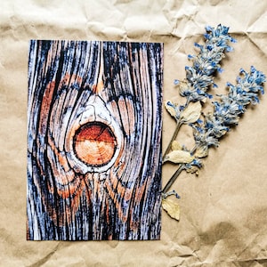 Holz Detail - Glückwunschkarte Grußkarte Postkarte Geburtstag Kunstdruck Wandbild Wald
