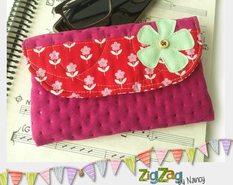 Fleece protective case in suede and soft velvet/ Pouch for glasses or phone/ Padded case for glasses holder and smartphone