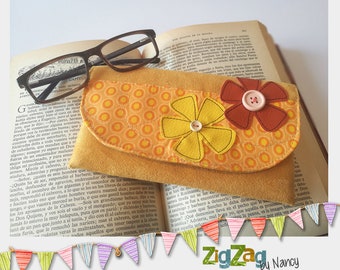 Etui de protection molletonné en suedine et velours doux/ Pochette pour lunettes ou téléphone/ Etui rembourré porte-lunettes et smartphone