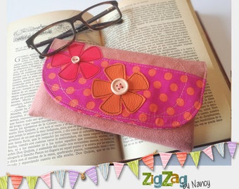 Etui de protection molletonné en suedine et velours doux/ Pochette pour lunettes ou téléphone/ Etui rembourré porte-lunettes et smartphone