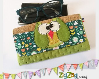 Fleece protective case in suede and soft velvet/ Pouch for glasses or phone/ Padded case for glasses holder and smartphone