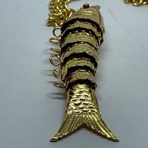 Vintage Gilt Articulated Fish Pendant New Old Stock - Etsy