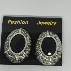 Vintage 1980&#39;s Deco Style Clip On Earrings