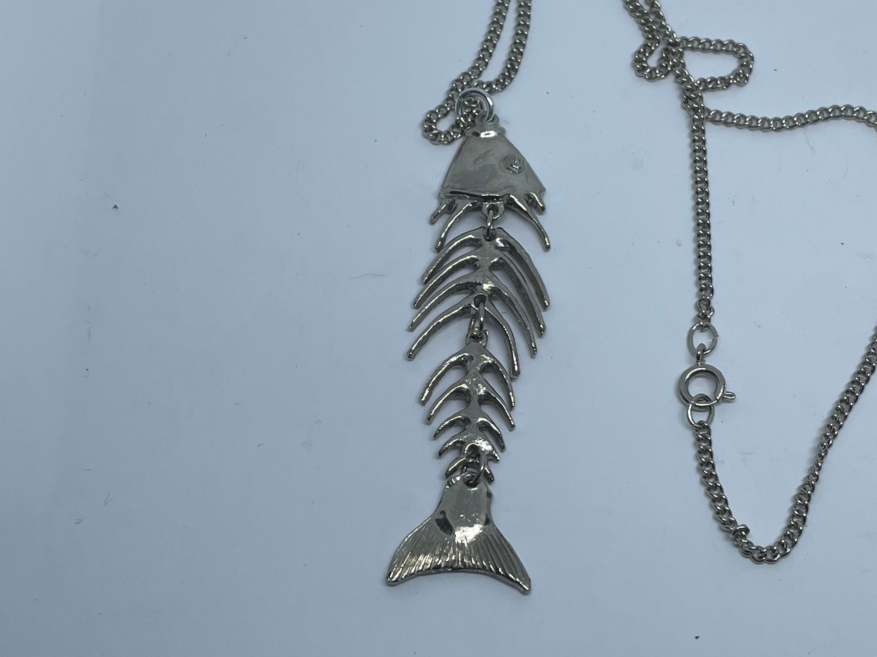 vintage silver & enamel large articulated fish pendant necklace – Samantha  Howard Vintage