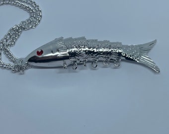 Vintage Articulated Fish Pendant Light Weight 18 inch or 30 inch