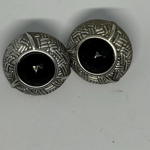 Vintage 1980&#39;s Deco Style Clip On Earrings