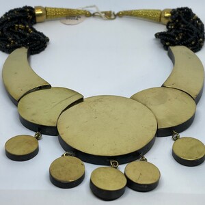 80s Craft Signed Statement Necklace, Gold Plated main image 0