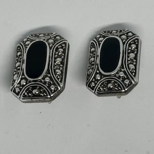 Vintage 1980&#39;s Deco Style Clip On Earrings