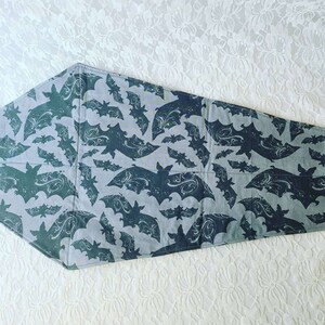 Handmade! COFFIN Halloween Table Runner ~ Bats ~ Purple ~ Unique ~ Quilt Style ~ OOAK Fall Decor