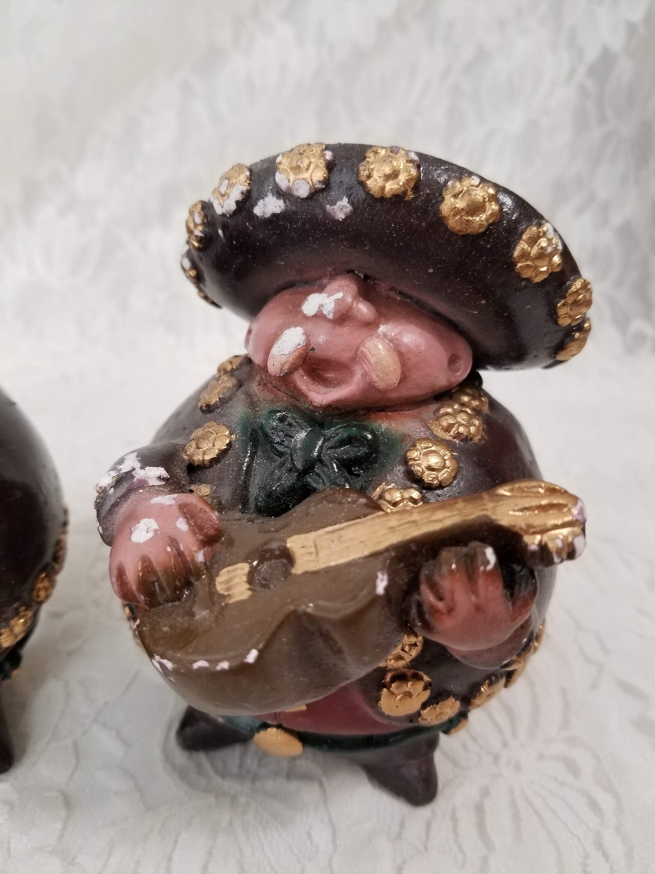 Mexican Mariachi Band Figurines Musicians Chalkware Made in