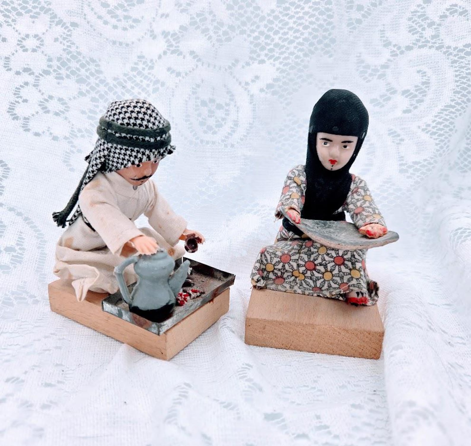 Vintage Miniature Middle Eastern Couple Figurines