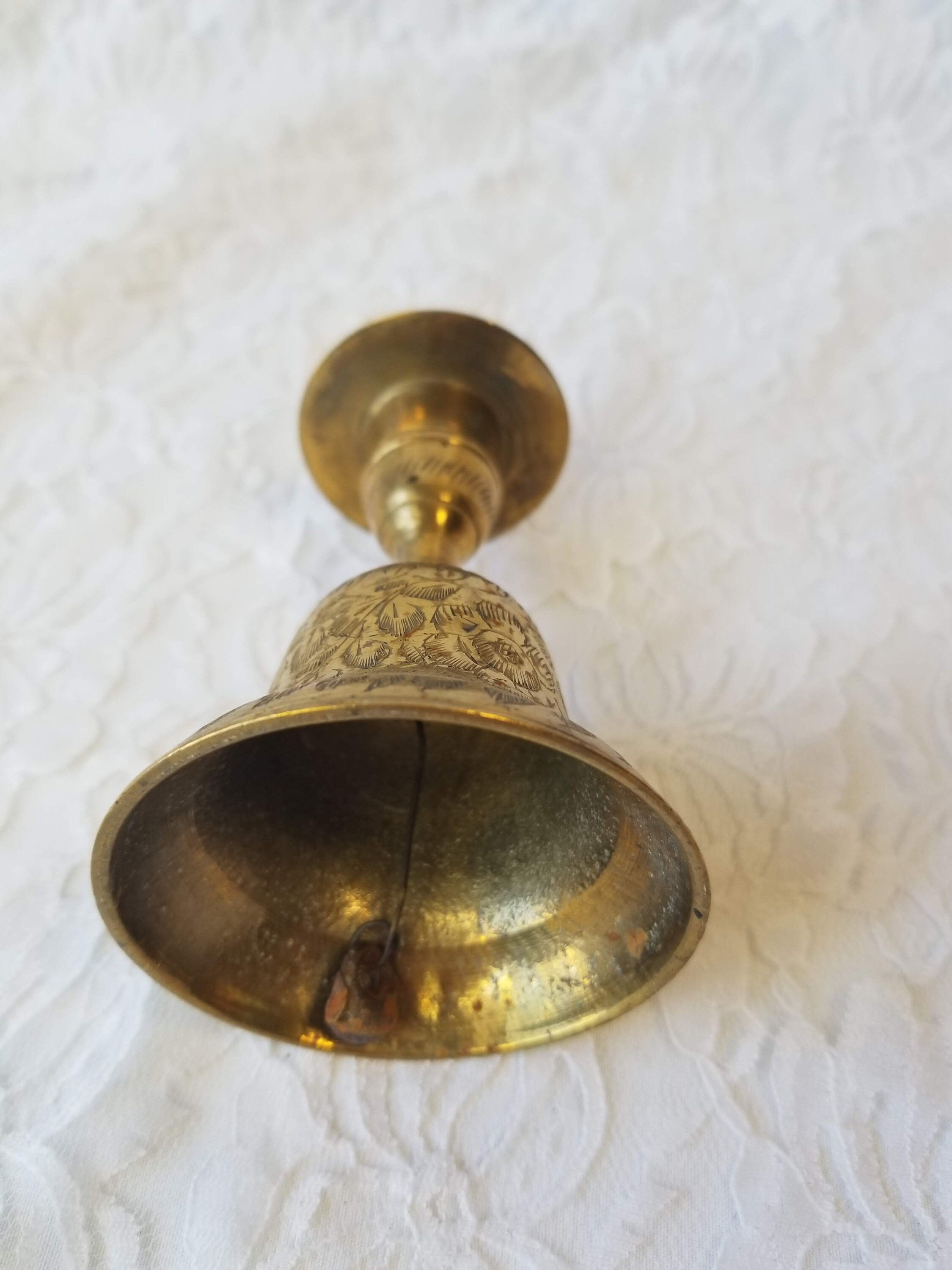 Amazing Brass Bell with Candle Holder for a Handle! PERFECT Witches