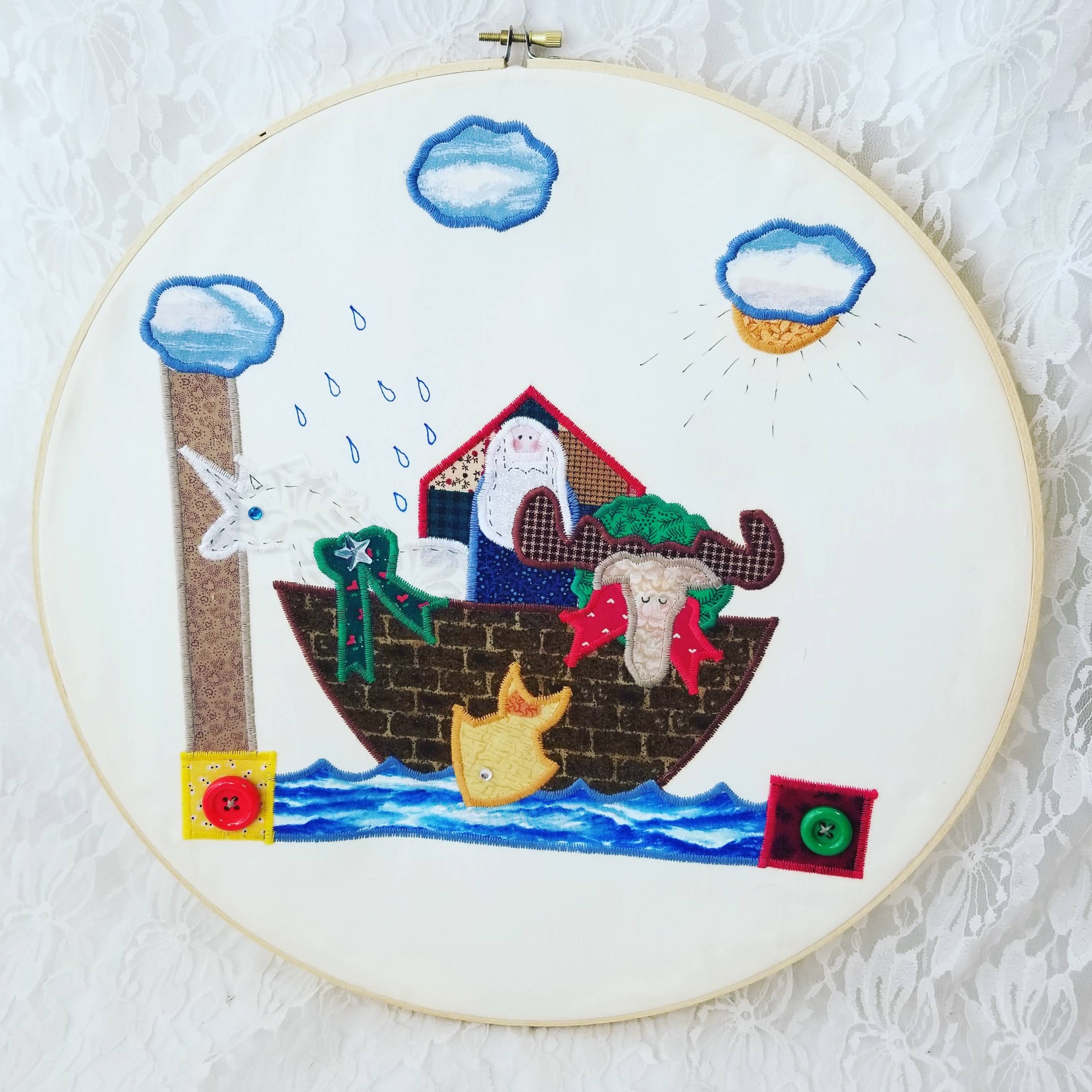 Handmade Noah S Ark With A Unicorn Loop Wall Hanging