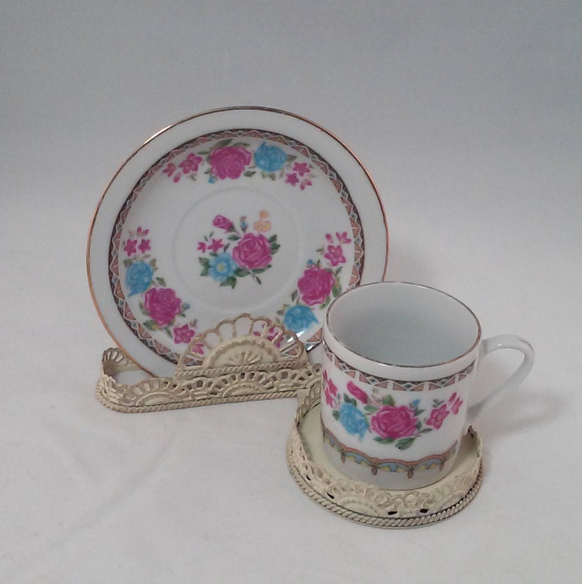 Antique Demitasse Occupied Japan Cup & Saucer Set Espresso Cup Set Made in Occupied Japan in the
