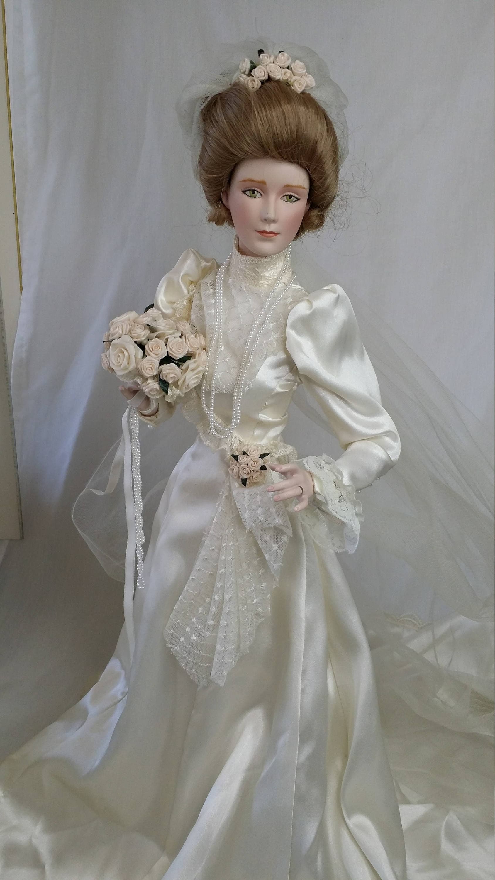 franklin mint gibson girl bride doll