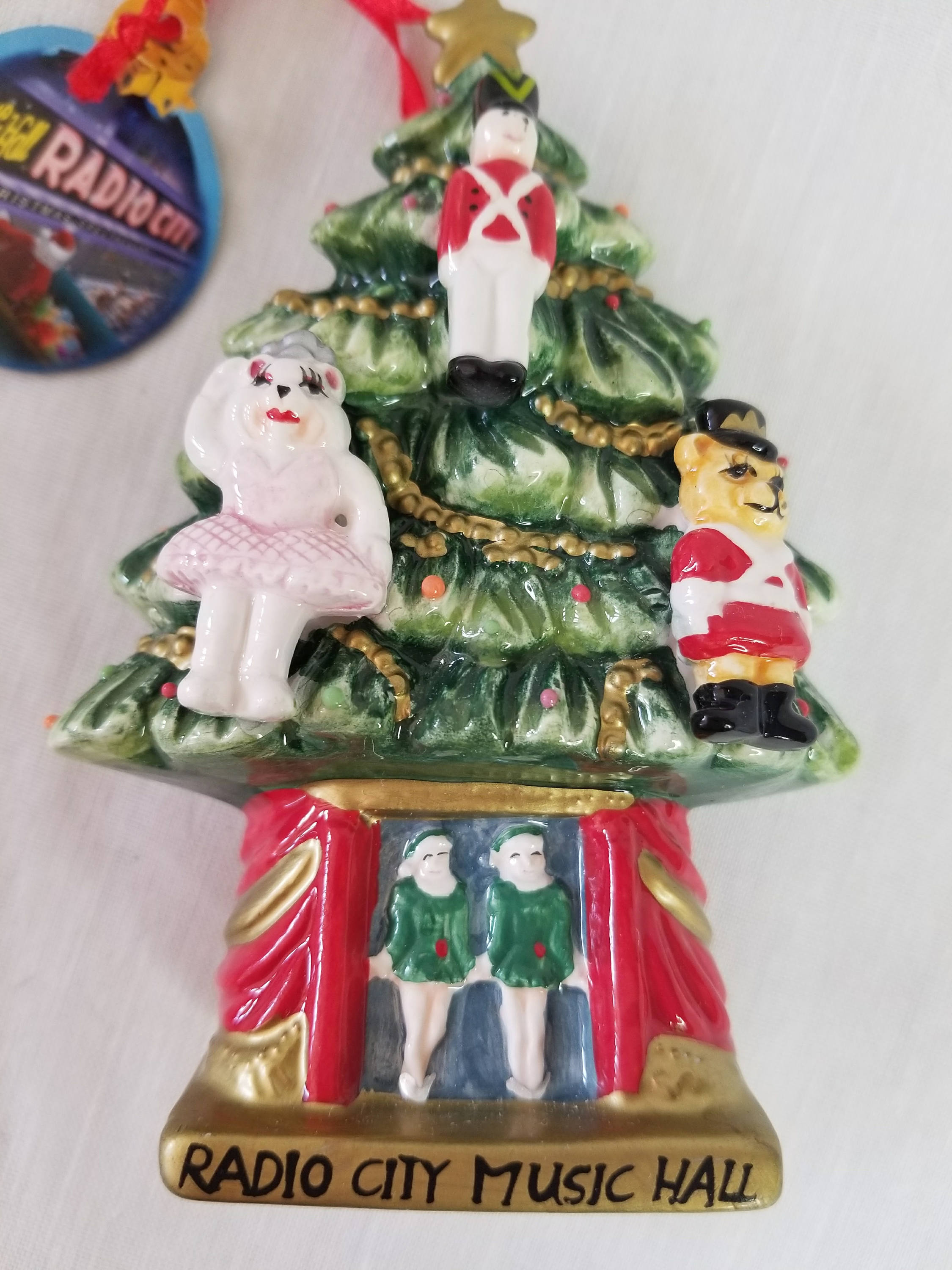 Radio City Music Hall Christmas Tree Porcelain Ornament Figurine 5 by 3 Original Tag From