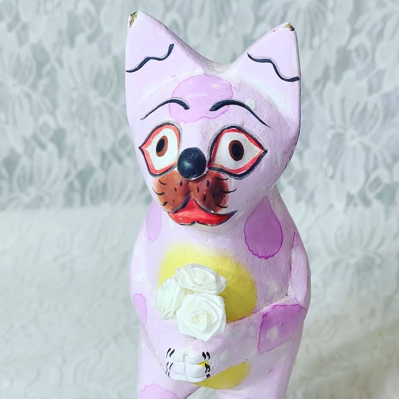 Alebrijes Cat Mexican Folk Art ~ Alebrije ~ Made in Mexico ~ Signed ~ Hand Painted ~ Artist Unknown