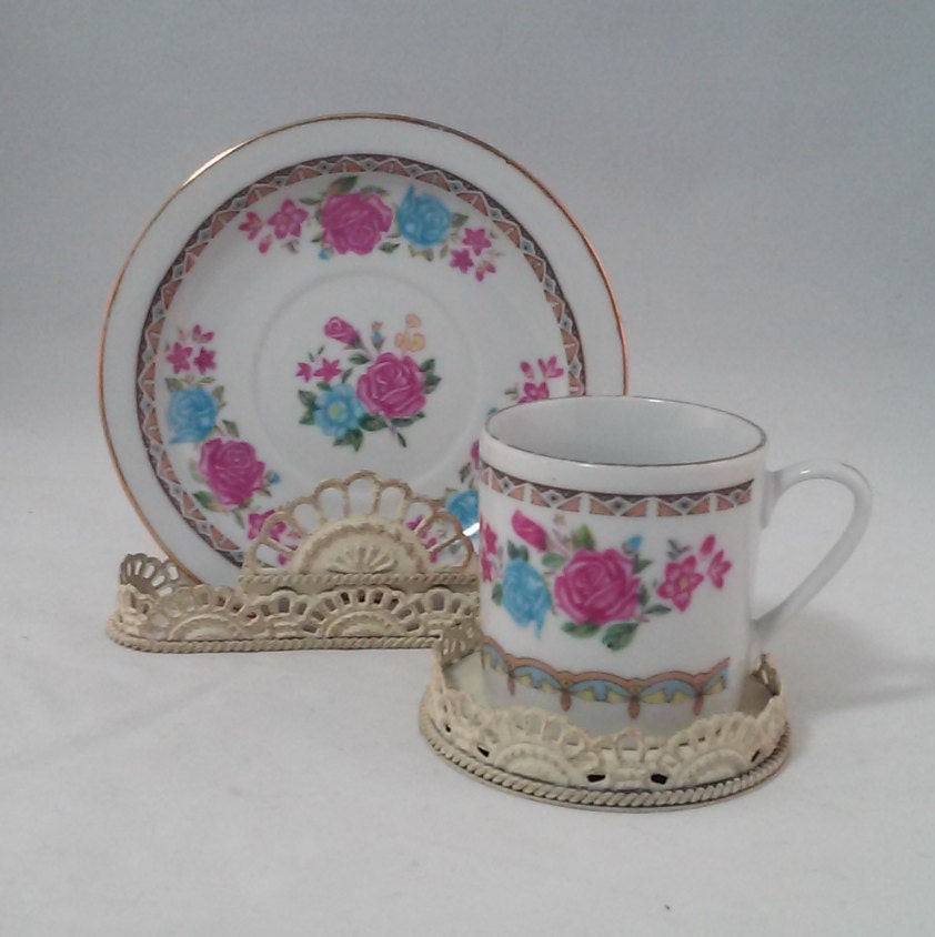 Antique Demitasse Occupied Japan Cup & Saucer Set Espresso Cup Set Made in Occupied Japan in the