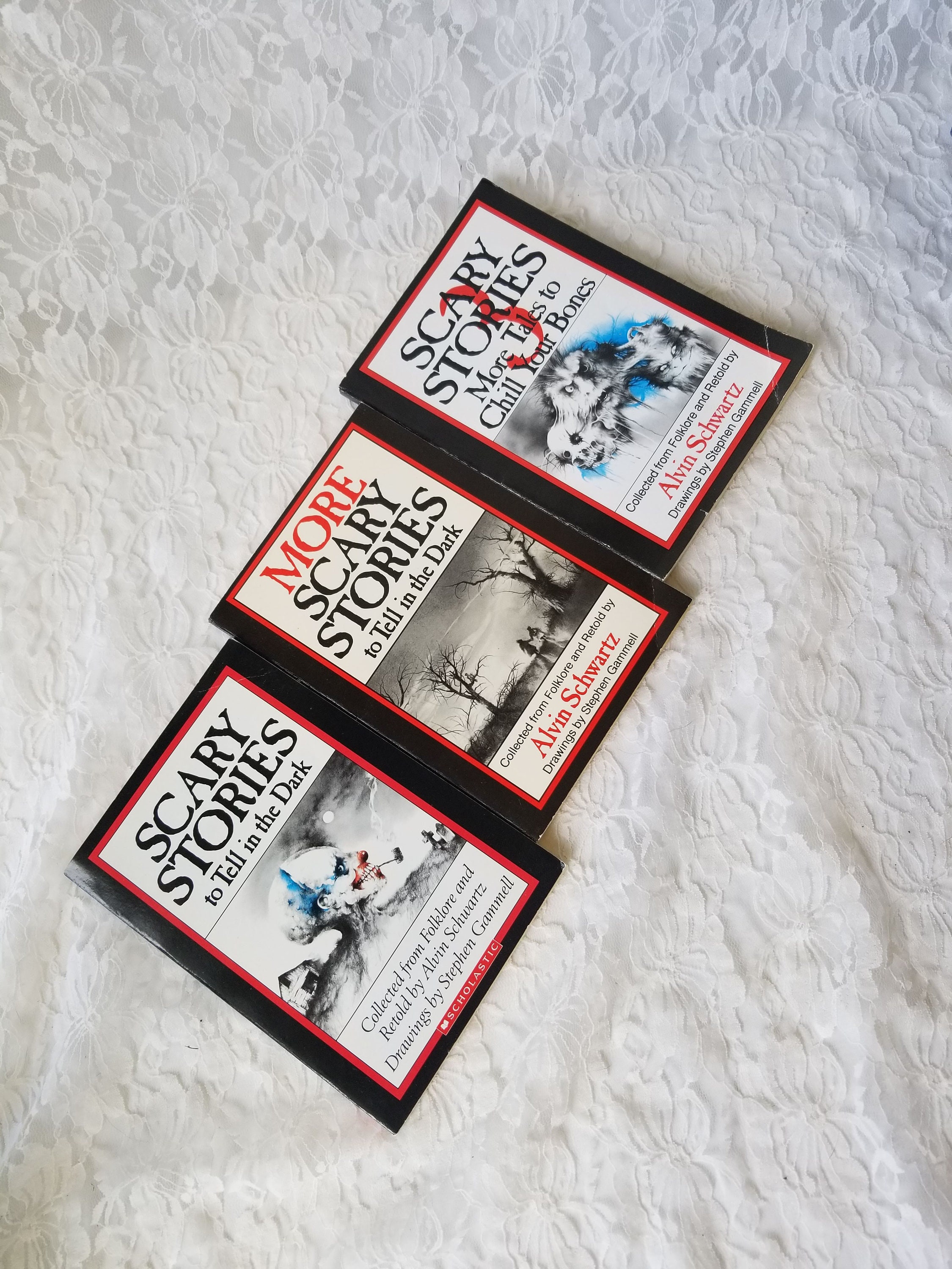 Scary Stories To Tell In The Dark Set Of 3 Books By Alvin Schwartz