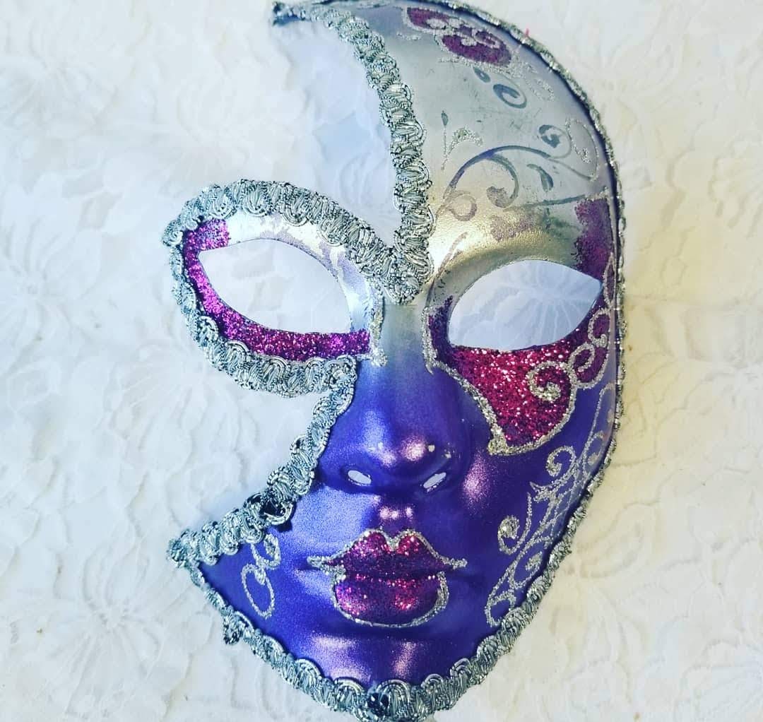 Set of Two (2) Masks Paper Mache Theatrical Theater Mask