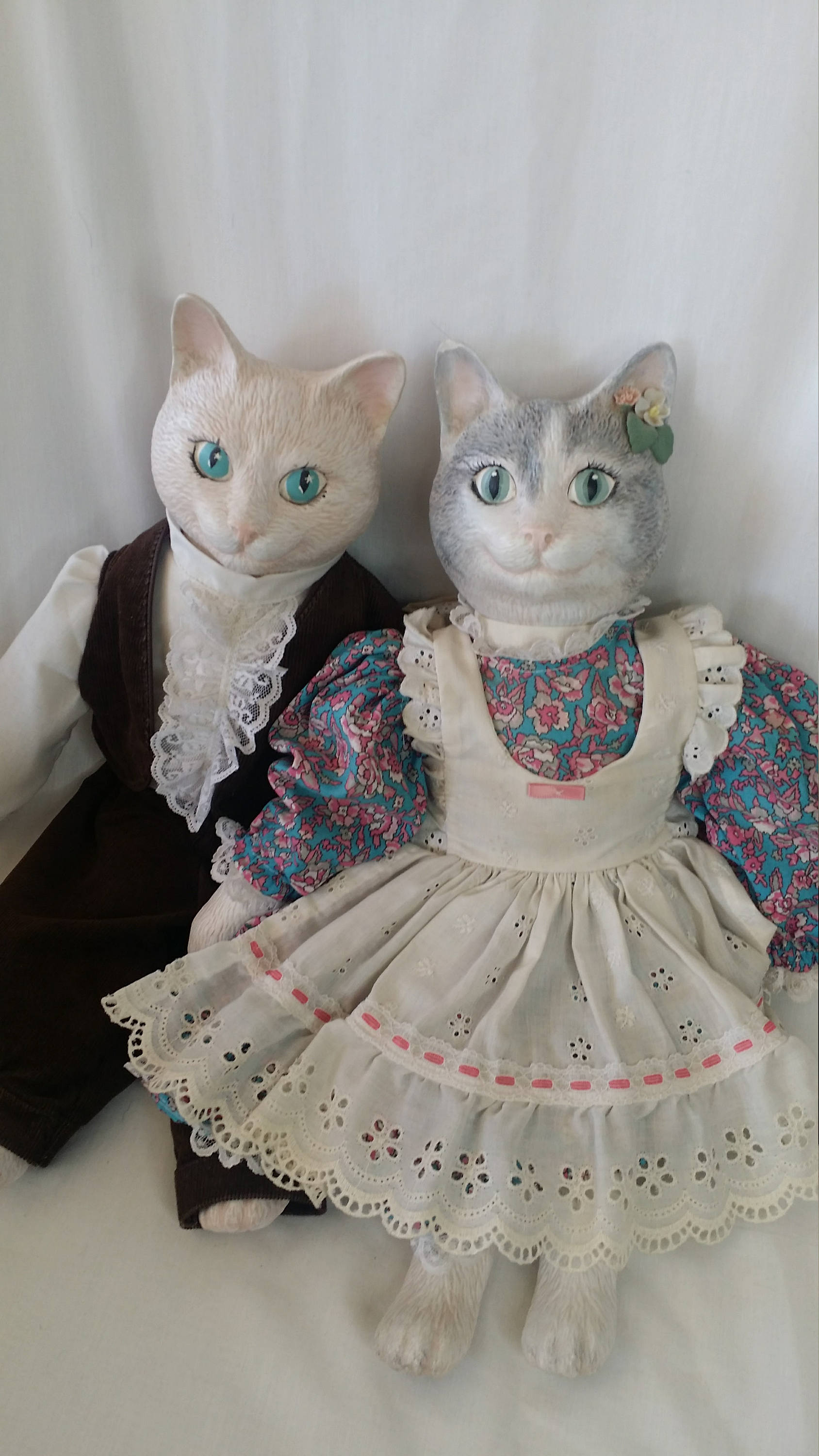 vintage porcelain cat dolls