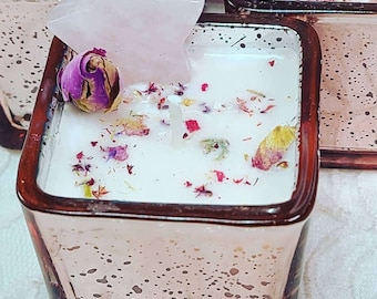 LAST ONE Self Love Ritual Candle | Rose Quartz & Divine Worthiness Intention Candle