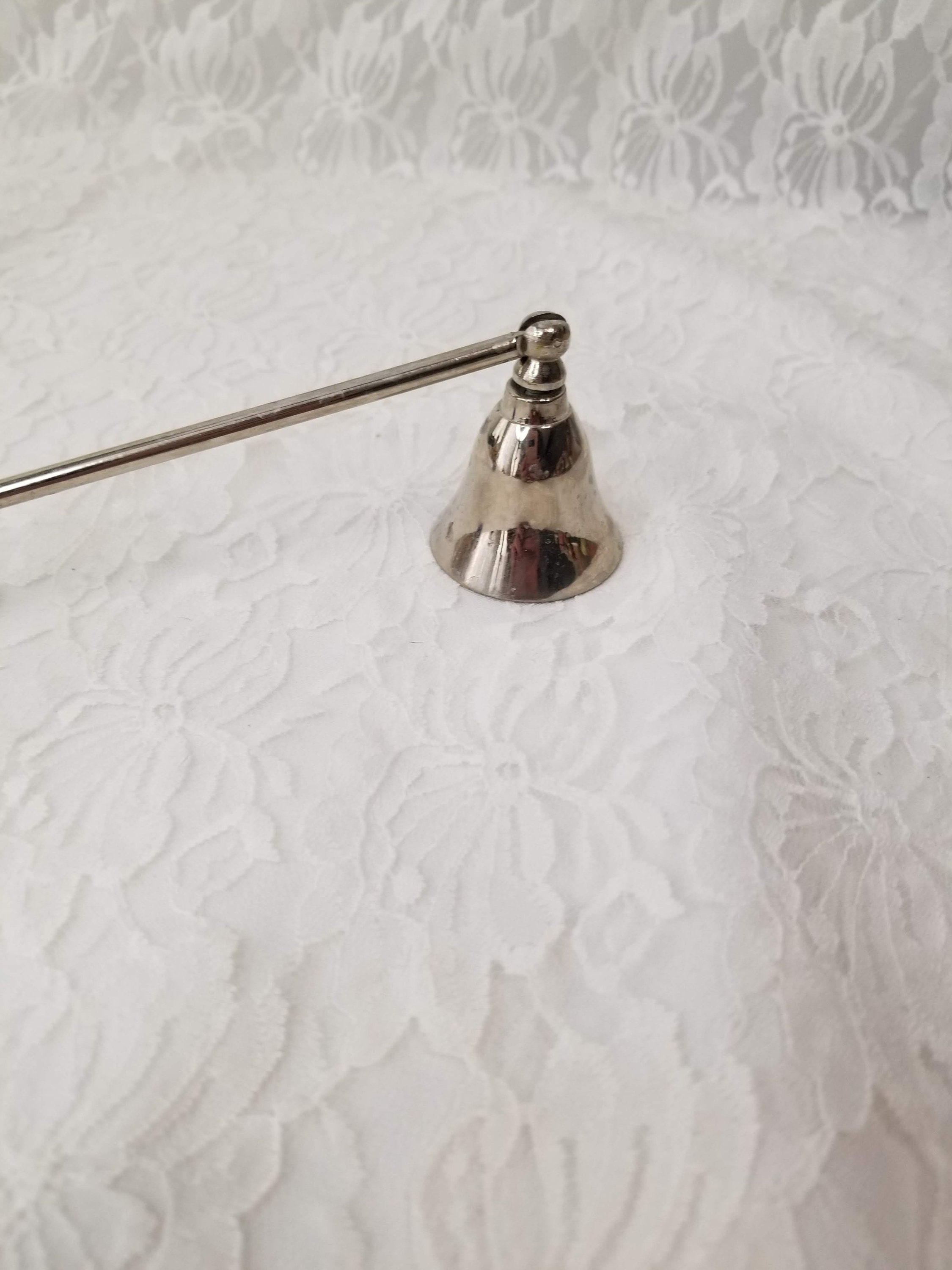 Candle Snuffer Silver Beaded Blue Glass beads Candle Snuffer Modern