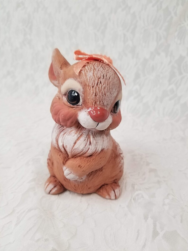 Vintage 1980er Klopfer Braun Und Rosa H U00e4schen Figur