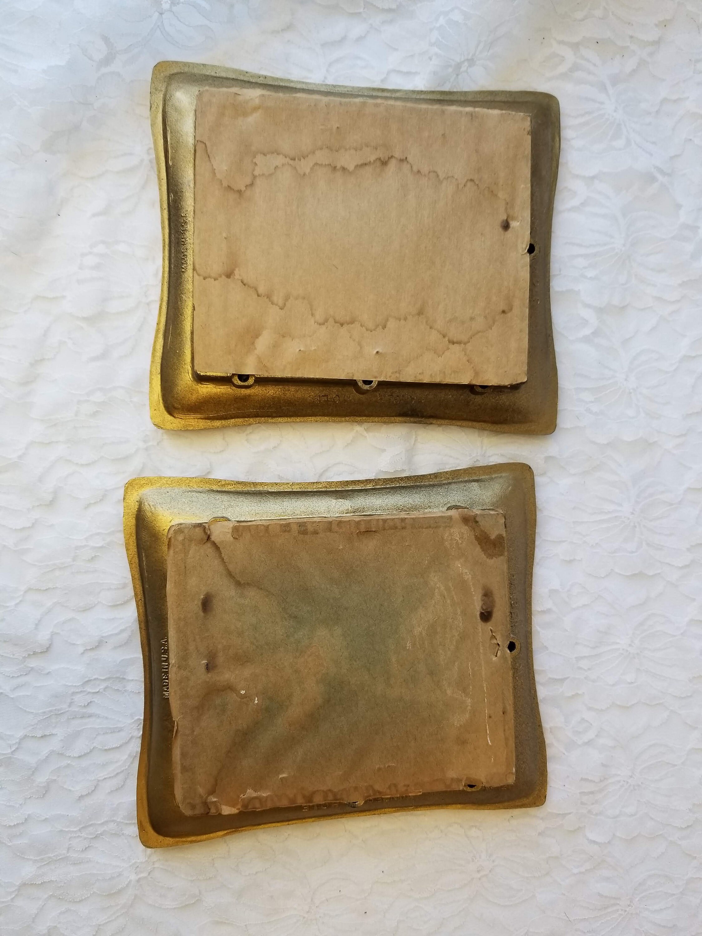 Vintage Gold Framed Set of 2 Edwardian Children Plastic Ornate Frames