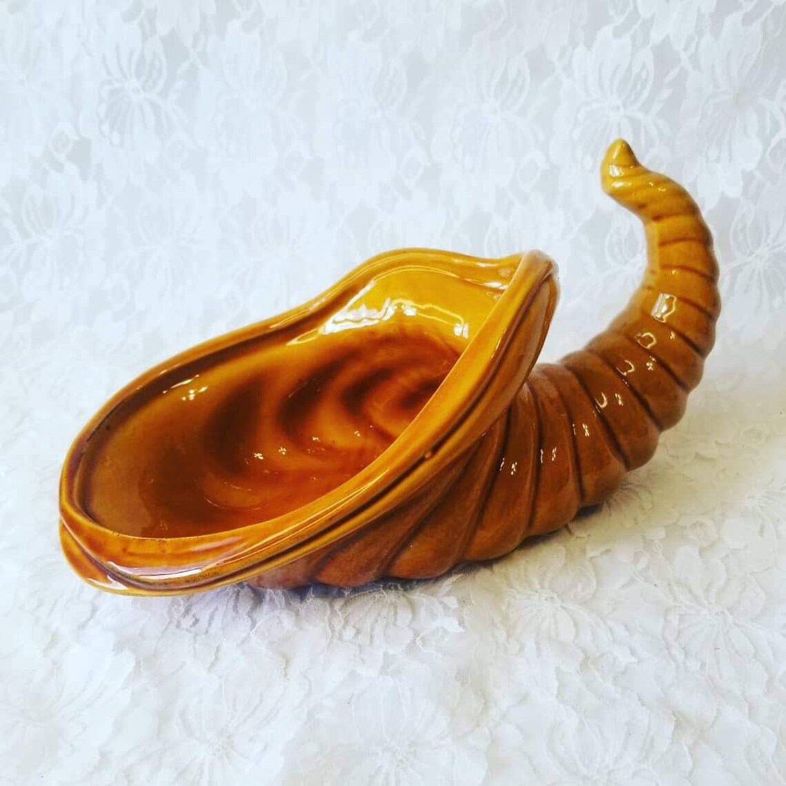 Ceramic Pottery Cornucopia Large Horn of Plenty Etsy