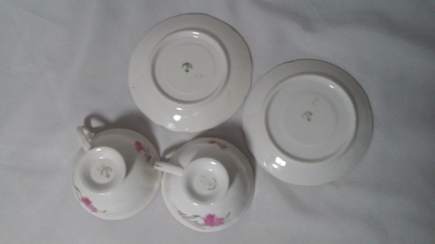 CLEARANCE Set of TWO Small Tea Cups and Saucers Child Size Tea Set
