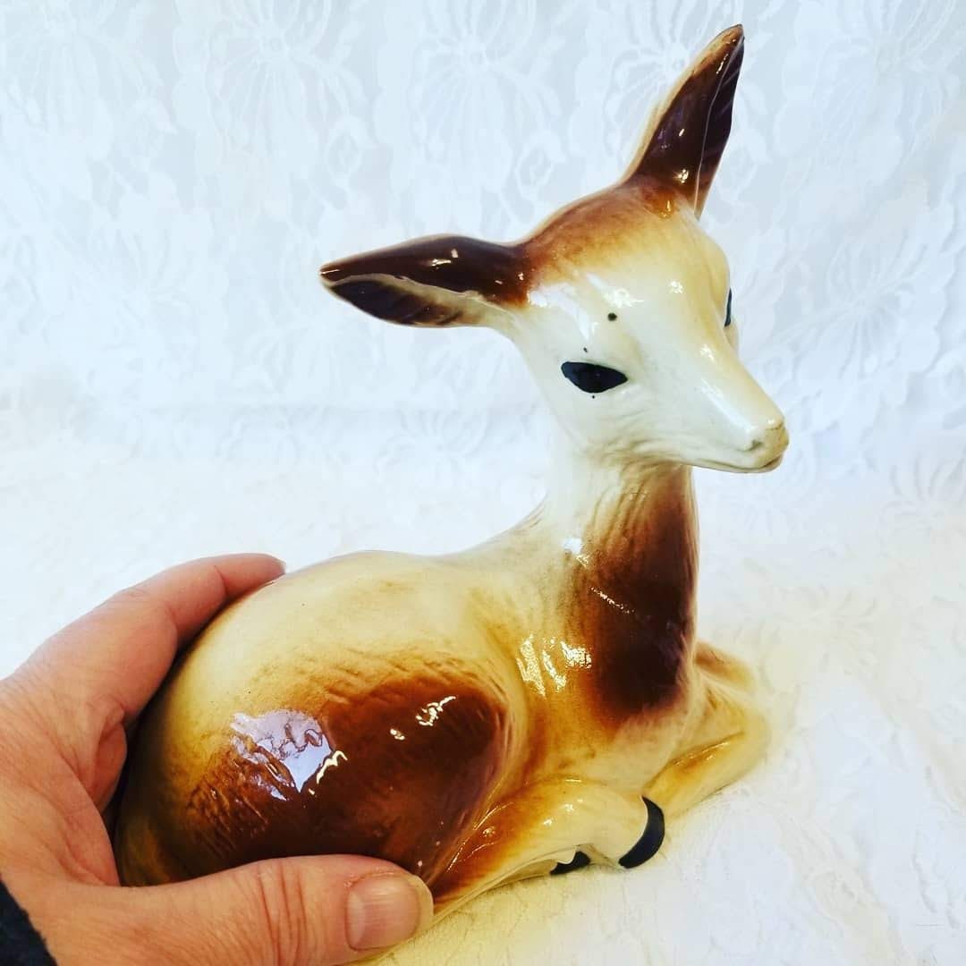 Vintage Collectible Mid Century Deer Doe Figurine Statue Deer Lover