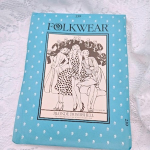 Vintage 1986 Folkwear Pattern 239: Blonde Bombshell 1950s Dress & Bolero Sweater – New, Uncut