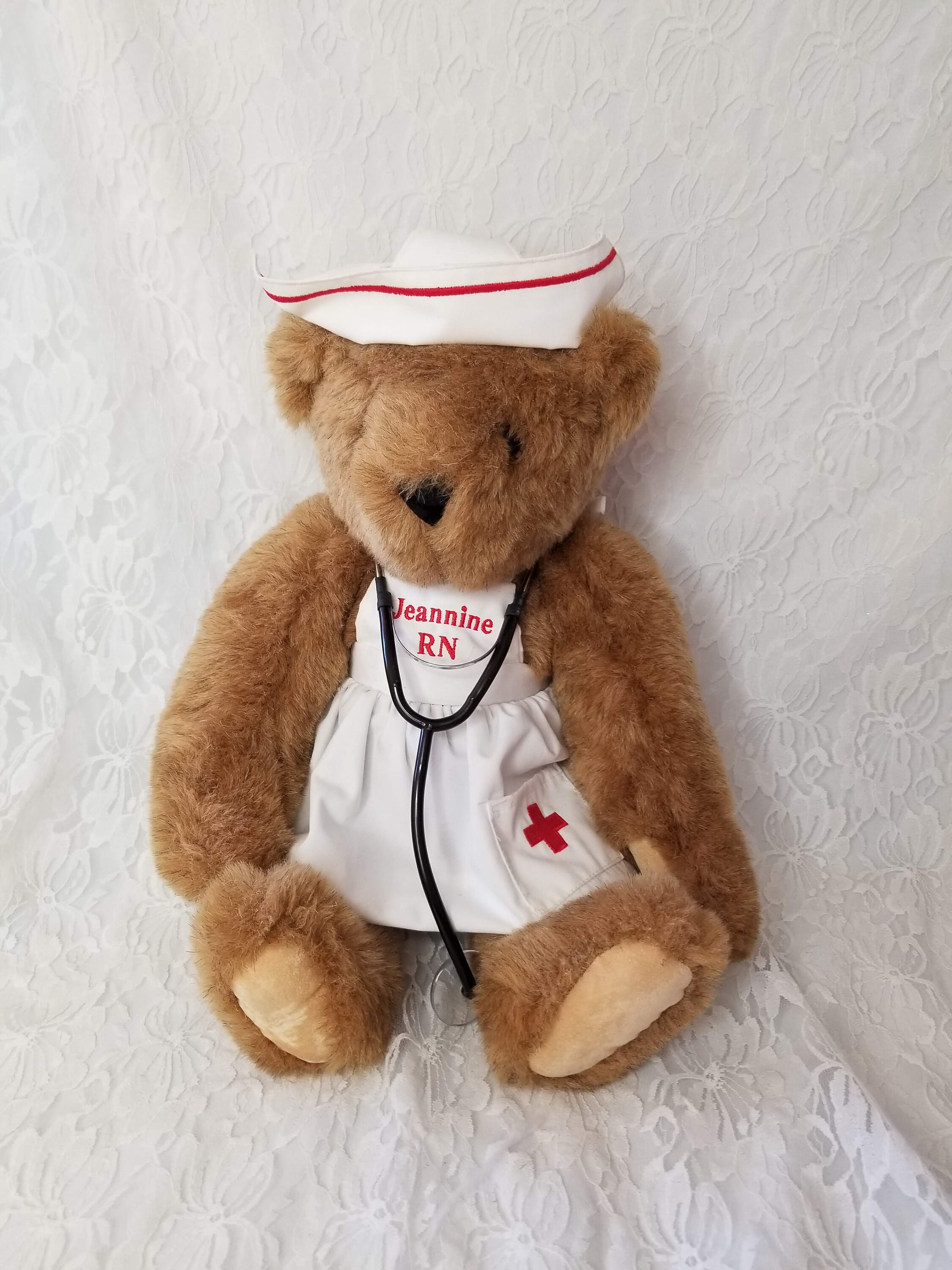 Nurse Jeannine RN ~ Vintage Nurse Bear with Stethoscope ~ Collectible ...